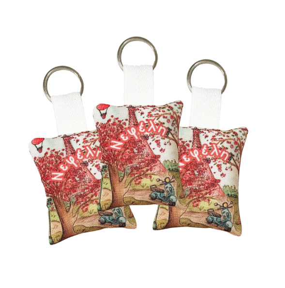 Μαξιλαράκι Παρίσι σε μπρελόκ αναμνηστικό δώρο για πάρτι ή παιδική μπομπονιέρα